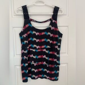 Tiered Multicolour Crochet Tank